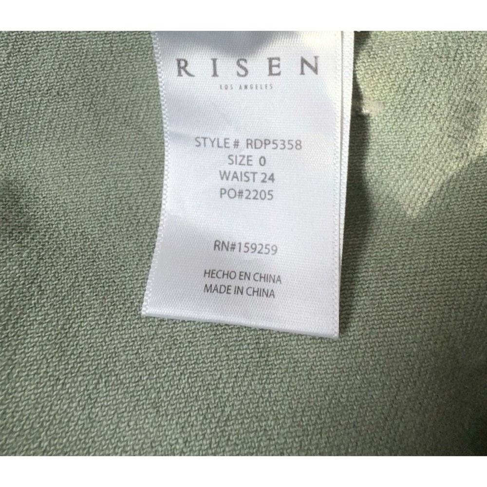 Risen - High Rise Patch Pocket Bell Bottom Jeans Size 0/24 Inseam 32" Olive - Picture 7 of 12